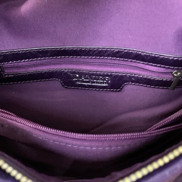 SOLD Danier Aubergine Distressed Leather Shoulder Bag - Picture 5 of 7